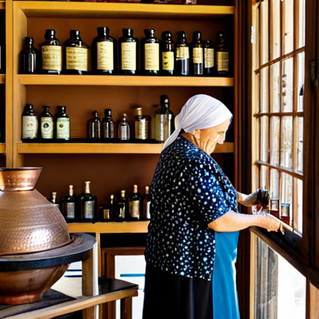 키프로스에서 만든 향수 - Traditional Cypriot Perfumery**

"Interior of a family-run Cypriot perfumery, filled with glass bott...