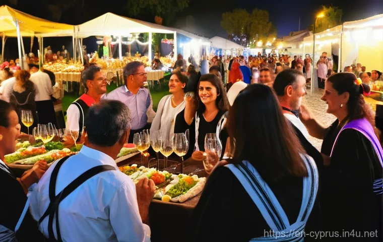 키프로스의 여름 축제 - **Limassol Wine Festival Evening Scene:** "A vibrant, beautifully lit evening scene at the Limassol ...